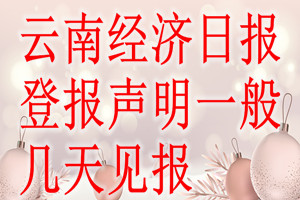 云南經(jīng)濟日報登報聲明一般幾天見報？