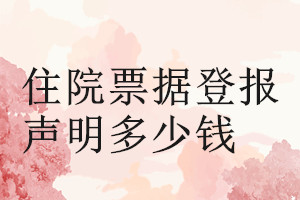 住院票據(jù)登報掛失多少錢