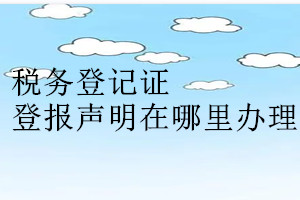 稅務(wù)登記證登報聲明在哪里辦理
