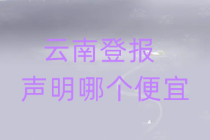 云南登報(bào)聲明哪個(gè)便宜