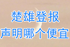 楚雄登報(bào)聲明哪個(gè)便宜