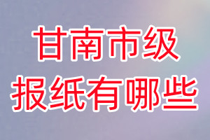 甘南市級報(bào)紙有哪些