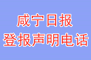 咸寧日報登報電話_咸寧日報登報聲明電話
