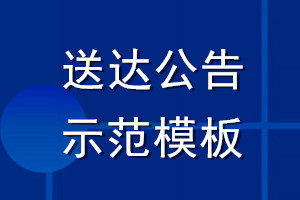 送達(dá)公告示范模板